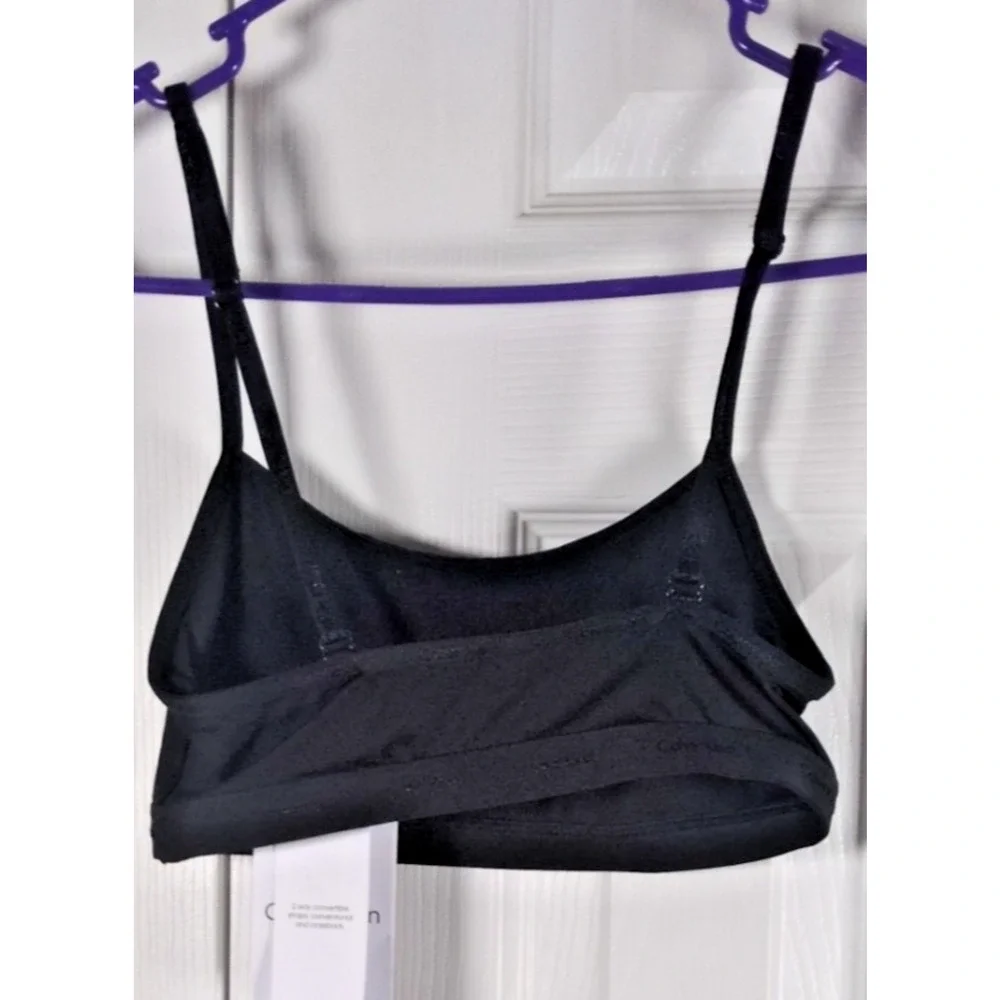 Calvin Klein Women's Form to Body Unlined Bralette QF6757 Black XS Full Coverage